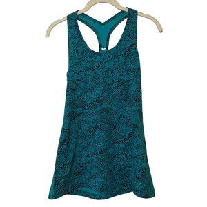 Lululemon Women Kitakami Viridian Green Black CRB‎ Cool Racerback II Tank Sz 2